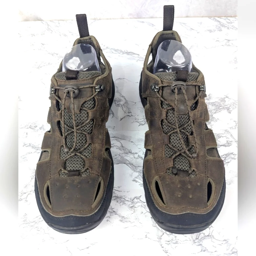 Teva Kimtah Size 12 Men's Leather Sandals Brown